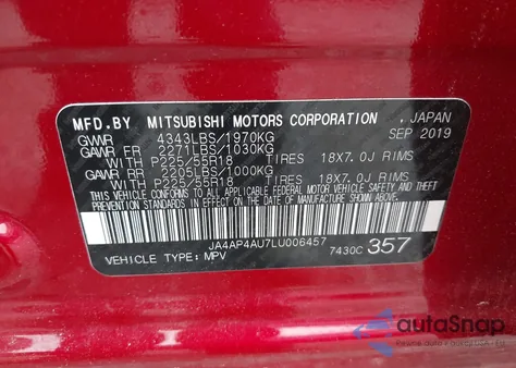 2020 Mitsubishi Outlander Sport 2.0 Se from USA, damaged, VIN JA4AP4AU7LU006457